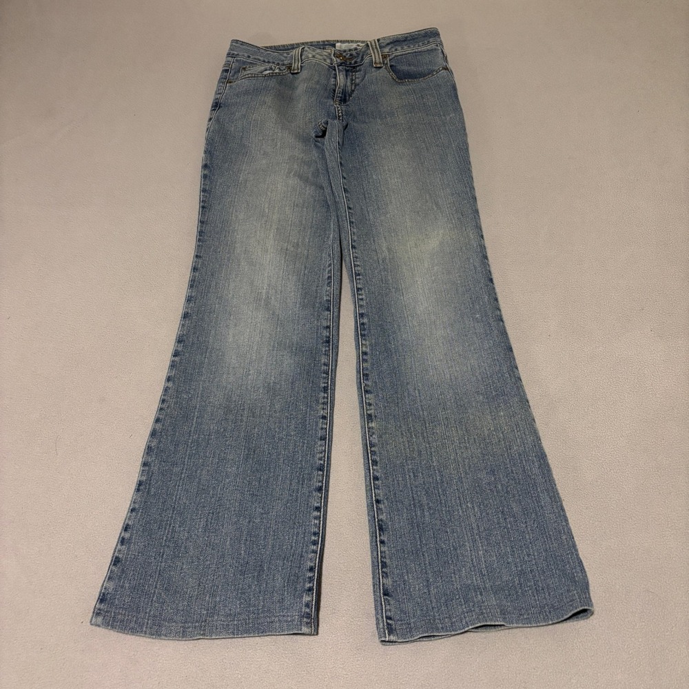 DKNY Soho Jeans Womens Size 8 Light Wash Flare Leg Denim Pants Mid Rise Y2K